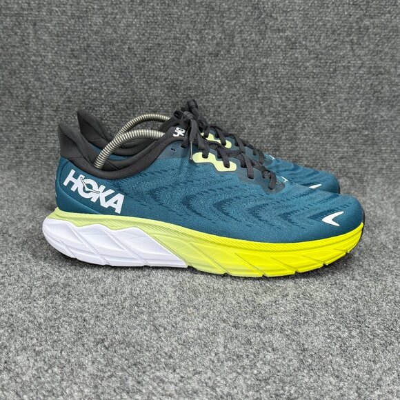 Hoka Arahi 6 Running Shoes Men's 10 Blue Graphite Coral Athletic Run Training